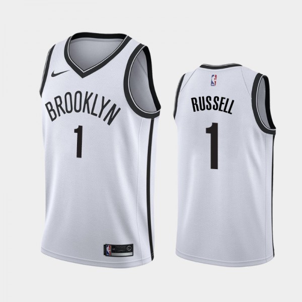 D'Angelo Russell Brooklyn Nets #1 Men's Association 2019 season Jersey - White