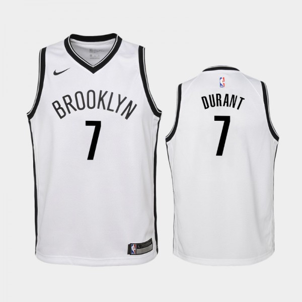 Kevin Durant Brooklyn Nets #7 Youth Association Jersey - White