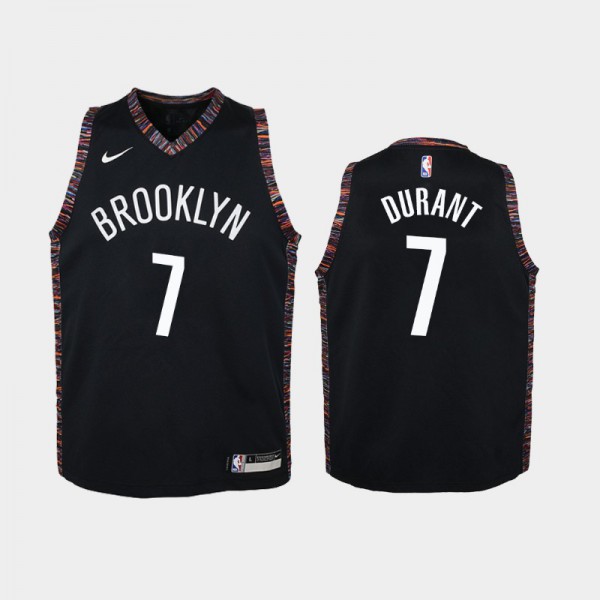 Kevin Durant Brooklyn Nets #7 Youth City Jersey - Black