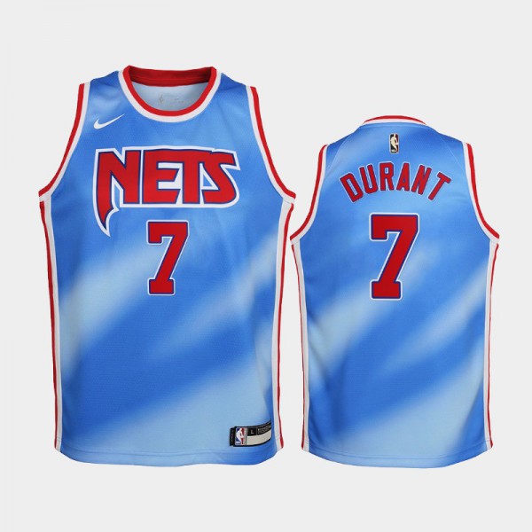 Kevin Durant Brooklyn Nets #7 Youth Hardwood Classics 2020-21 Jersey - Blue