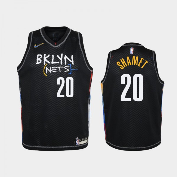 Landry Shamet Brooklyn Nets #20 Youth City 2020-21 Jersey - Black