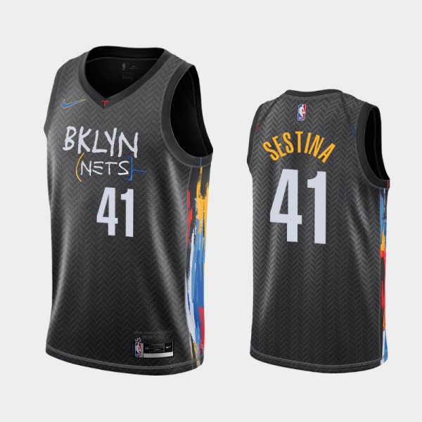 Nate Sestina Brooklyn Nets #41 Men's City 2020-21 Jersey - Black