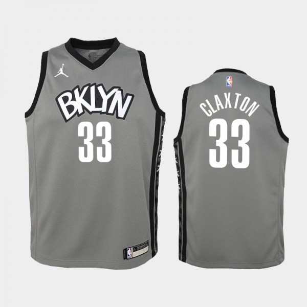 Nicolas Claxton Brooklyn Nets #33 Youth Statement 2020-21 Jersey - Gray
