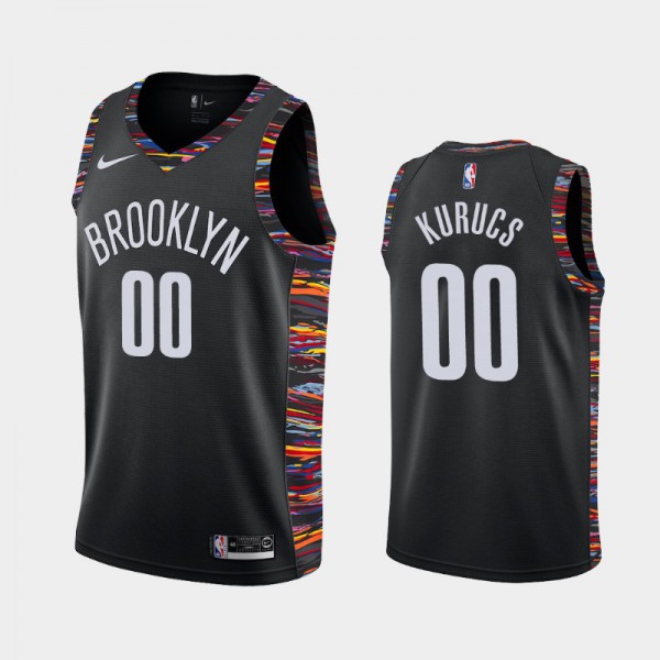 Rodions Kurucs Brooklyn Nets #00 Men's City 2018-19 Edition Jersey - Black
