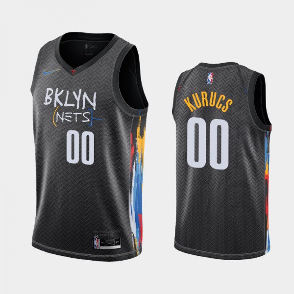 Rodions Kurucs Brooklyn Nets #00 Men's City 2020-21 Jersey - Black