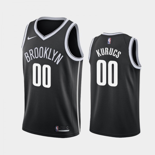 Rodions Kurucs Brooklyn Nets #00 Men's Icon 2019 season Jersey - Black