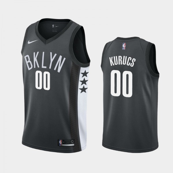 Rodions Kurucs Brooklyn Nets #00 Men's Statement 2019 season Jersey - Black