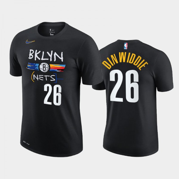 Spencer Dinwiddie Brooklyn Nets #26 Men's City Men 2020-21 Edition Story T-Shirt - Black