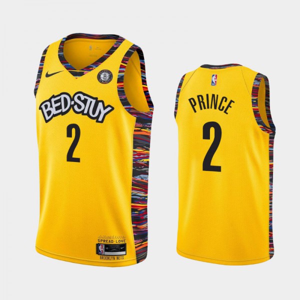 Taurean Prince Brooklyn Nets #2 Men's City Nets 2019-20 Jersey - Yellow