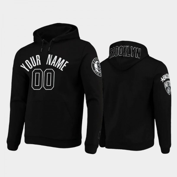 Brooklyn Nets #00 Men's Pro Standard Custom Pullover Hoodie - Black